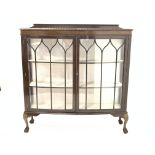 Early 20th century mahogany bow front display cabinet