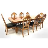 Late 20th century American walnut extending dining table