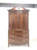 George III style mahogany linen press