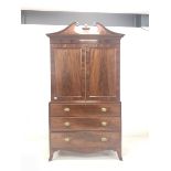 George III style mahogany linen press