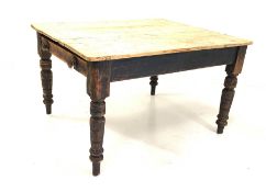 Victorian stained pine kitchen table