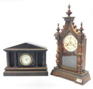 Victorian walnut mantle clock