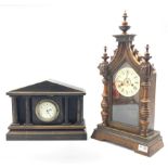 Victorian walnut mantle clock