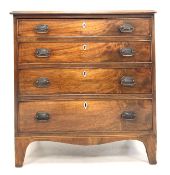 Georgian mahogany chest fitted with four long graduated drawers