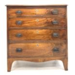 Georgian mahogany chest fitted with four long graduated drawers