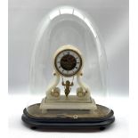 Late 19th century French alabaster mantle clock