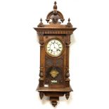 Quality Victorian walnut cased Vienna style regulator wall clock