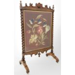 Victorian rosewood fire screen