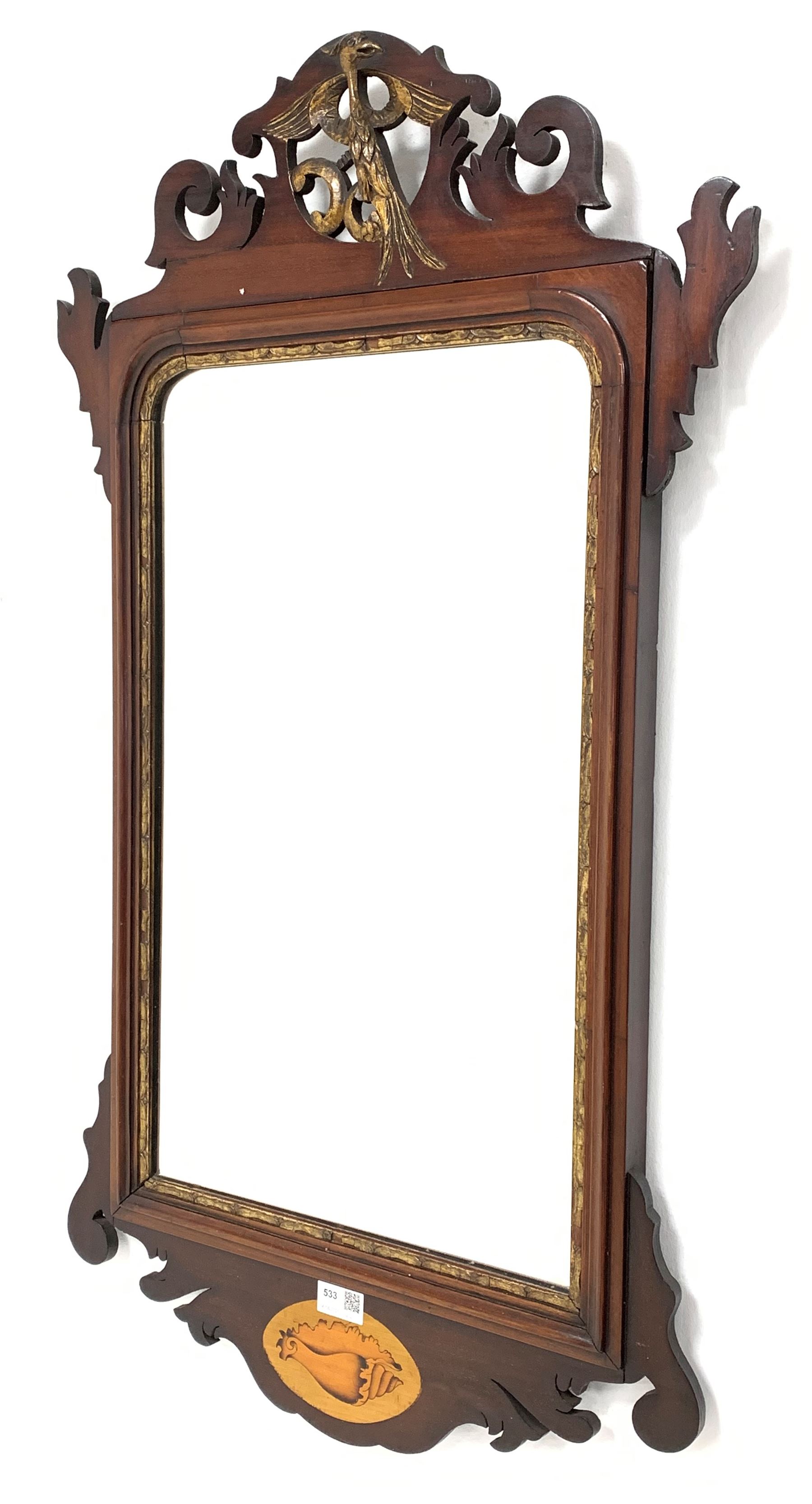 Chippendale style fret wall mirror with bevelled glass