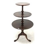 Early 20th century mahogany three tier dumb waiter