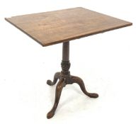 George III mahogany square tilt top occasional table