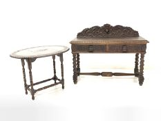 Victorian oak console table