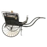 Late 19th century ebonised hand drawn child's carriage