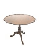 Chippendale design mahogany tilt top occasional table