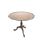 Chippendale design mahogany tilt top occasional table