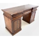 Early 19th century figured mahogany twin pedestal sideboard