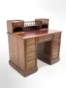 Maple & Co. - Edwardian walnut pedestal desk