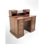 Maple & Co. - Edwardian walnut pedestal desk