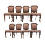 Set eight Victorian mahogany dining chairs