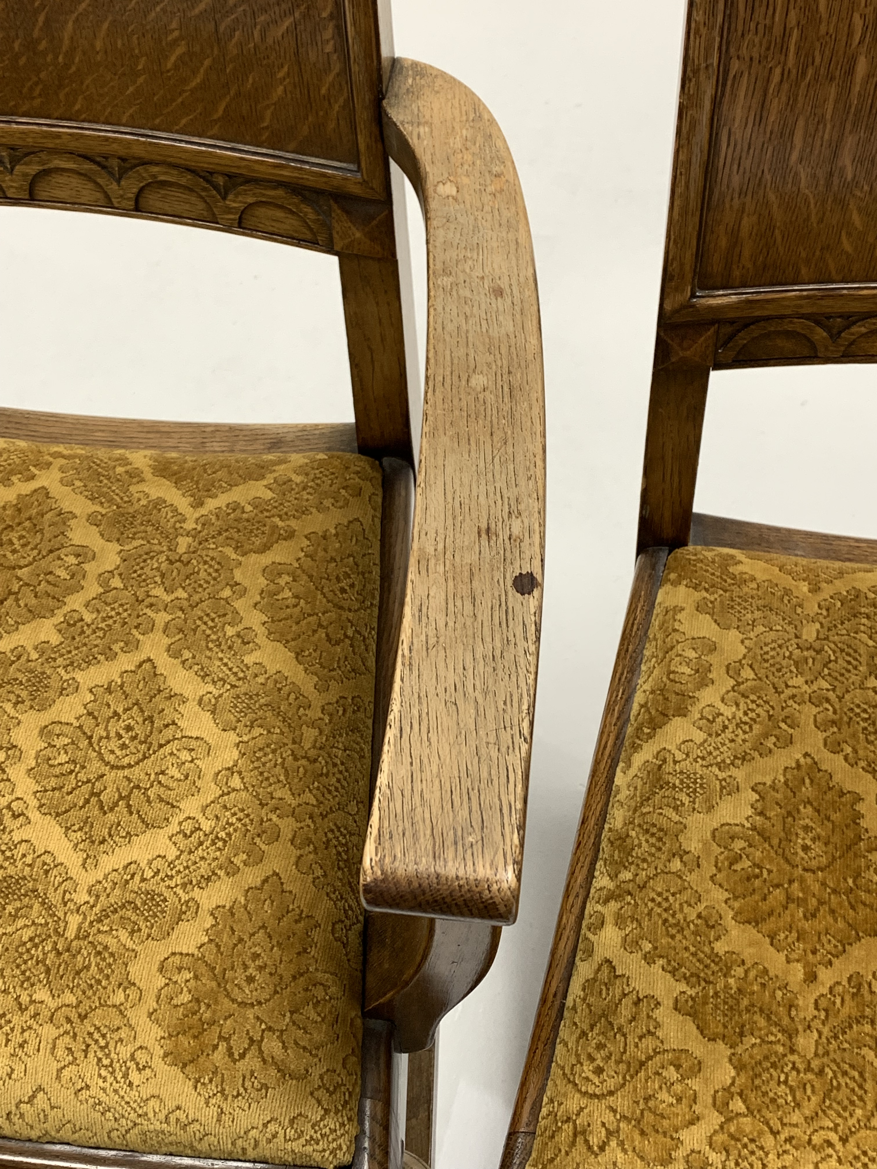 Set eight (6+2) oak dining chairs - Image 7 of 9