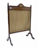 20th century Sheraton design mahogany fire screen