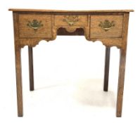 George III oak side table with three drawers