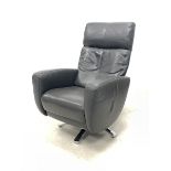 Contemporary swivel reclining armchair