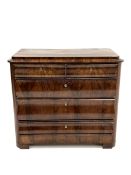 19th century continental mahogany four drawer chest