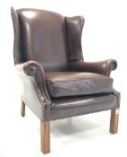 George III style wing back armchair