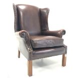 George III style wing back armchair