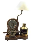 Nautical themed table top lamp and aneroid barometer