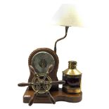 Nautical themed table top lamp and aneroid barometer