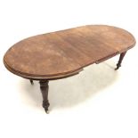 Victorian mahogany wind out extending dining table