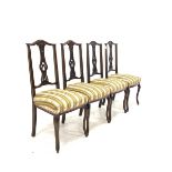 Set four Edwardian bedroom chairs with upholstered seats