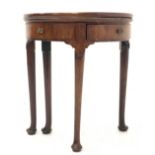 George II mahogany demi lune tea table