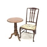 Edwardian mahogany occasional chair (W46cm) together with a mahogany occasional table raised on trip