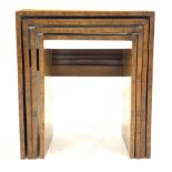 Early 20th century Art Deco walnut nest of four tables