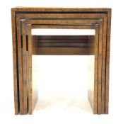 Early 20th century Art Deco walnut nest of four tables