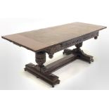 Large oak duo draw leaf dining table