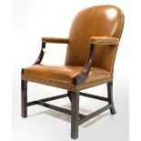 Late 19th/ Early 20th century mahogany Gainsborough style library chair
