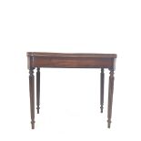 William IV mahogany fold over tea table