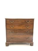 Georgian mahogany chest fitted with four long graduated cock beaded drawers