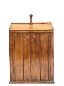 Late 19th century varnished pine two door cupboard