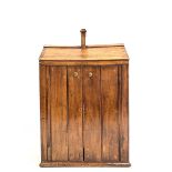 Late 19th century varnished pine two door cupboard