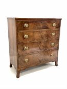 Late Georgian mahogany chest fitted with four long graduated cock beaded drawers