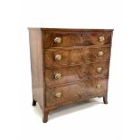 Late Georgian mahogany chest fitted with four long graduated cock beaded drawers