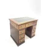 Late 19th century walnut twin pedestal desk