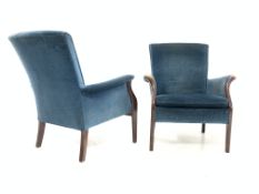 Parker Knoll - Pair of beech framed armchairs