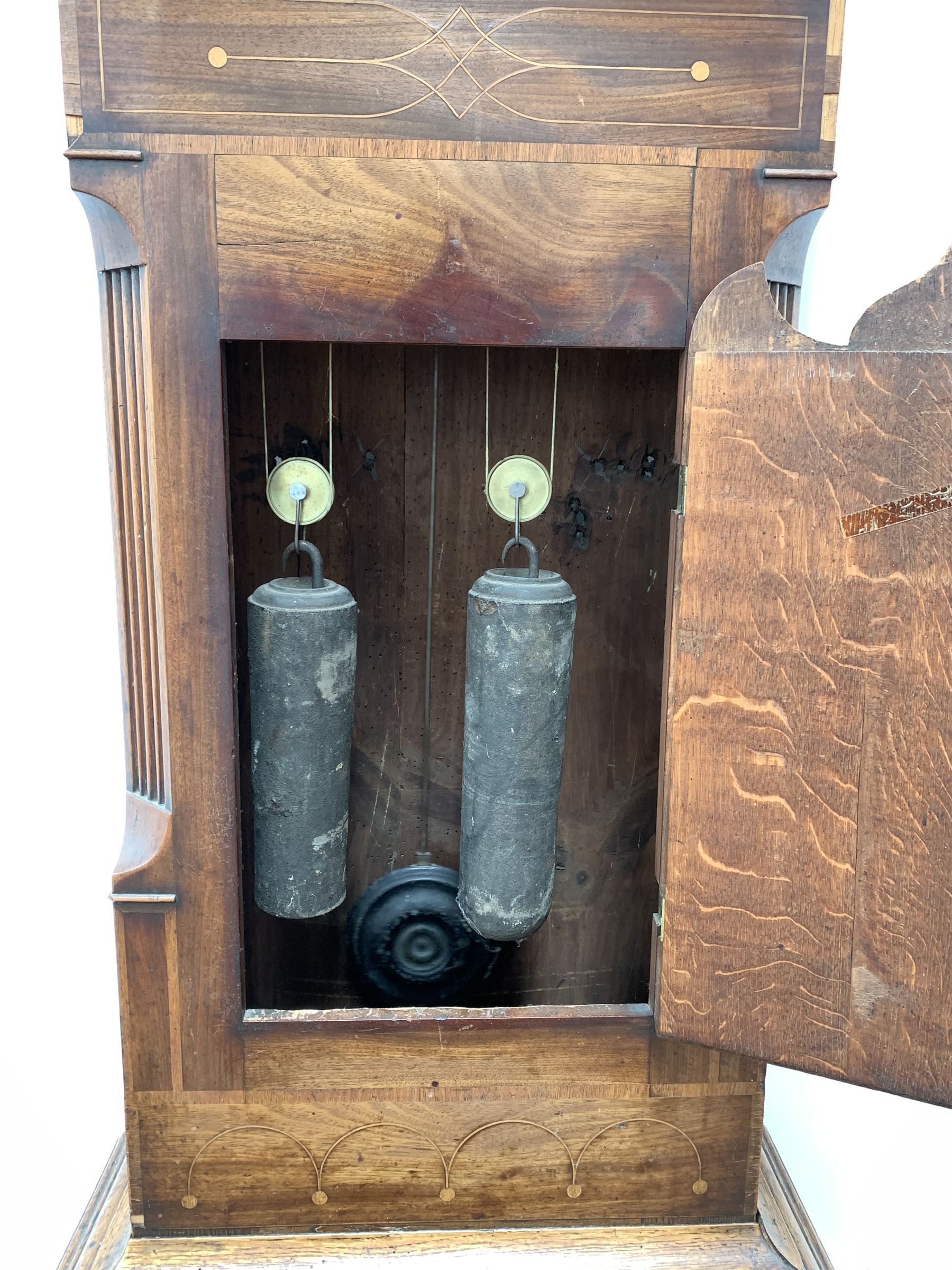 Late Georgian oak and mahogany longcase clock - Image 3 of 9