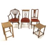 Three Edwardian mahogany salon chairs